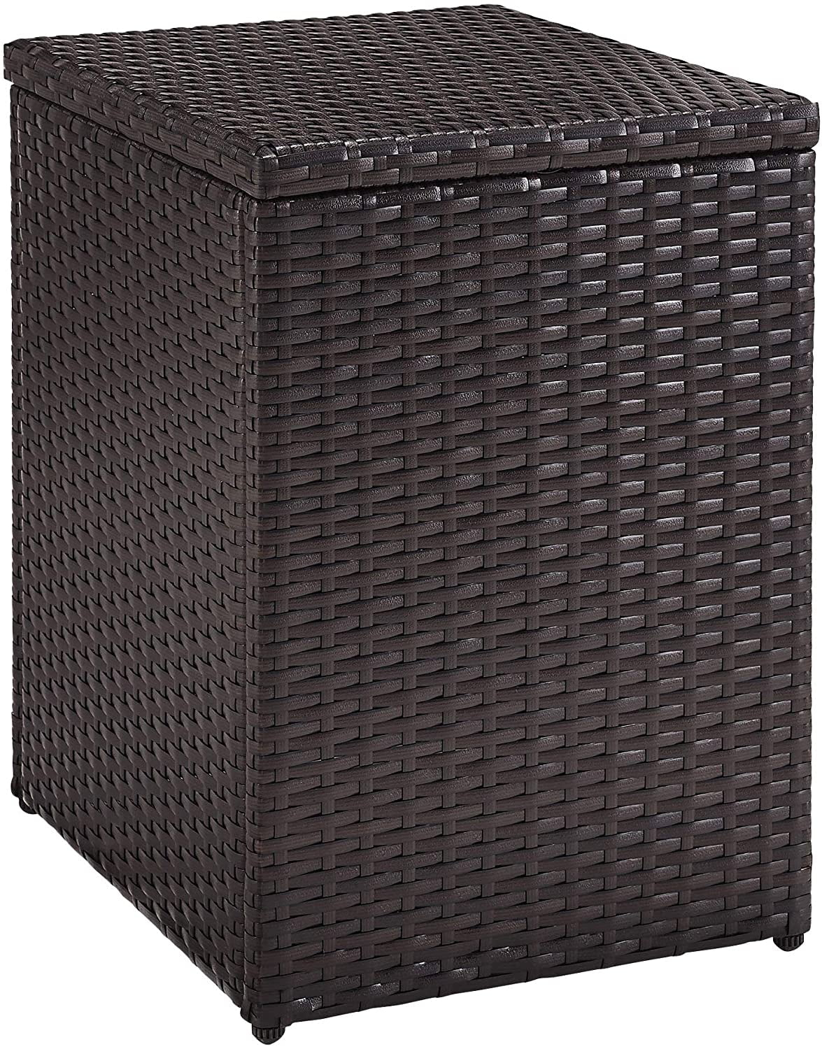 HomeStock African Artistry Outdoor Wicker Rectangular Side Table Brown
