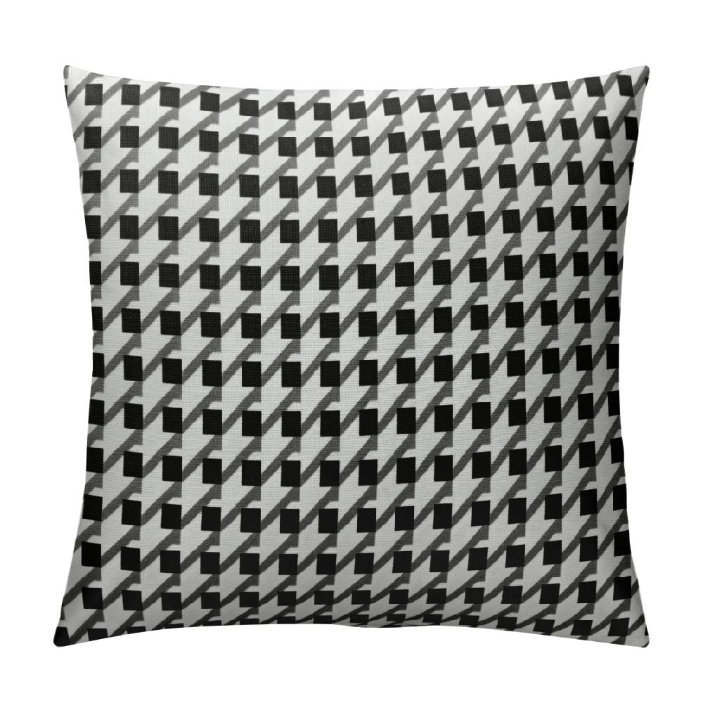 COMIO  Houndstooth Throw Pillow Covers, Black and White Plaid Decorative Cushion Pillow Cases for Sofa Couch Bedroom Car
