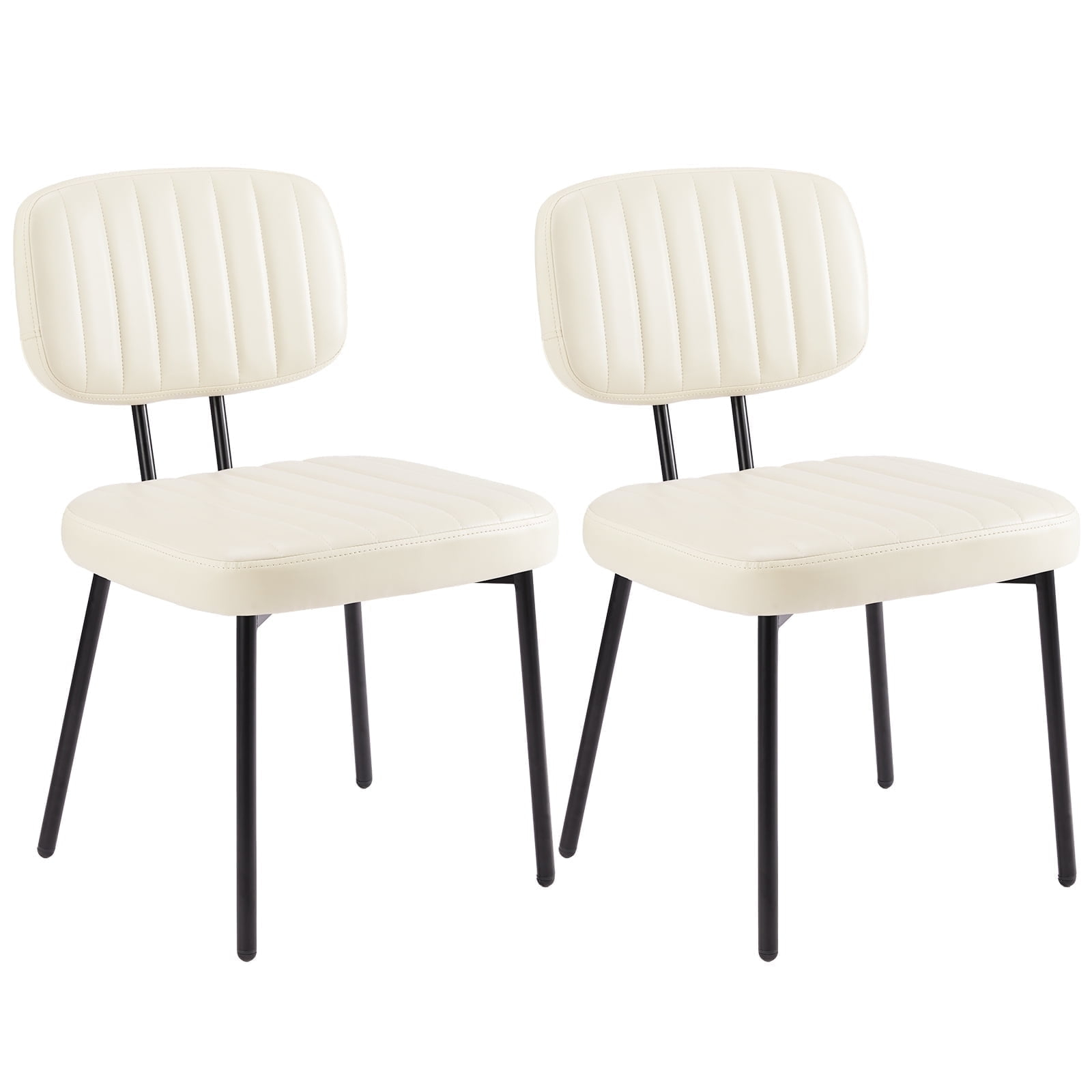 CONCETTA Mid-century Modern Dining Chairs, Kitchen Chairs Set of 2, White