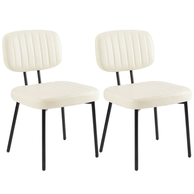 CONCETTA Mid-century Modern Dining Chairs, Kitchen Chairs Set of 2, White