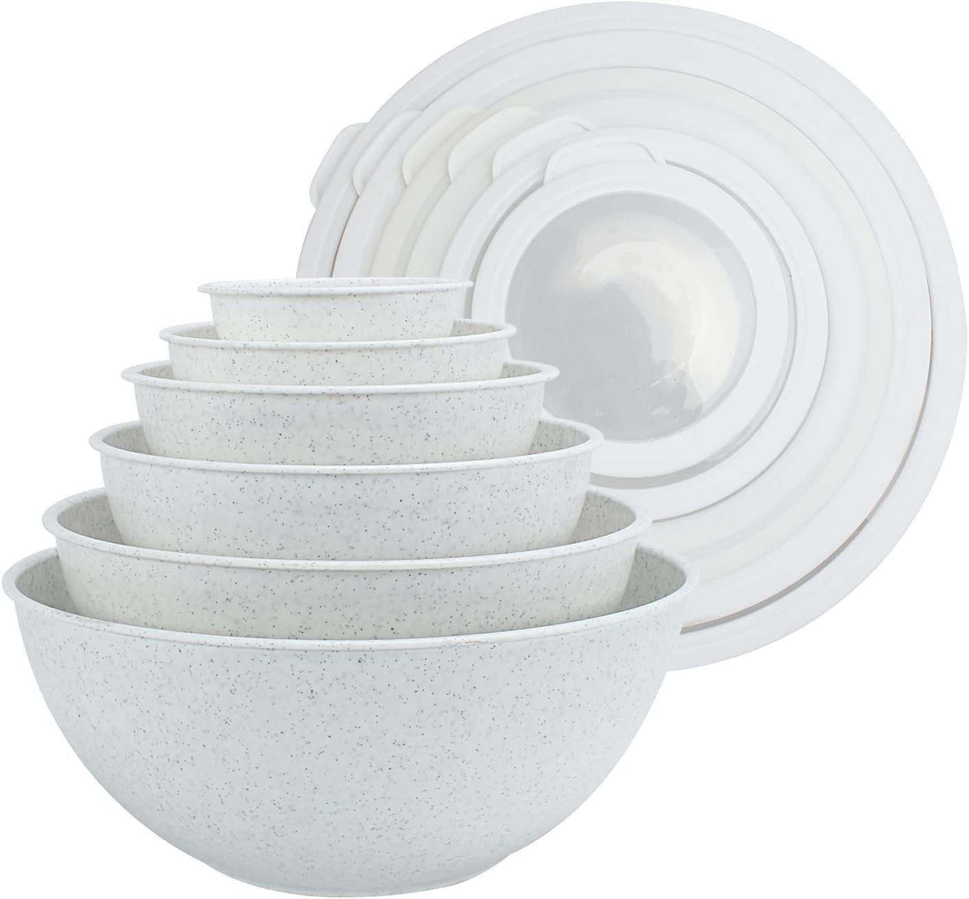 WRIWON 12 Piece Nesting Bowls Set includes 6 Prep Bowls and 6 Lids