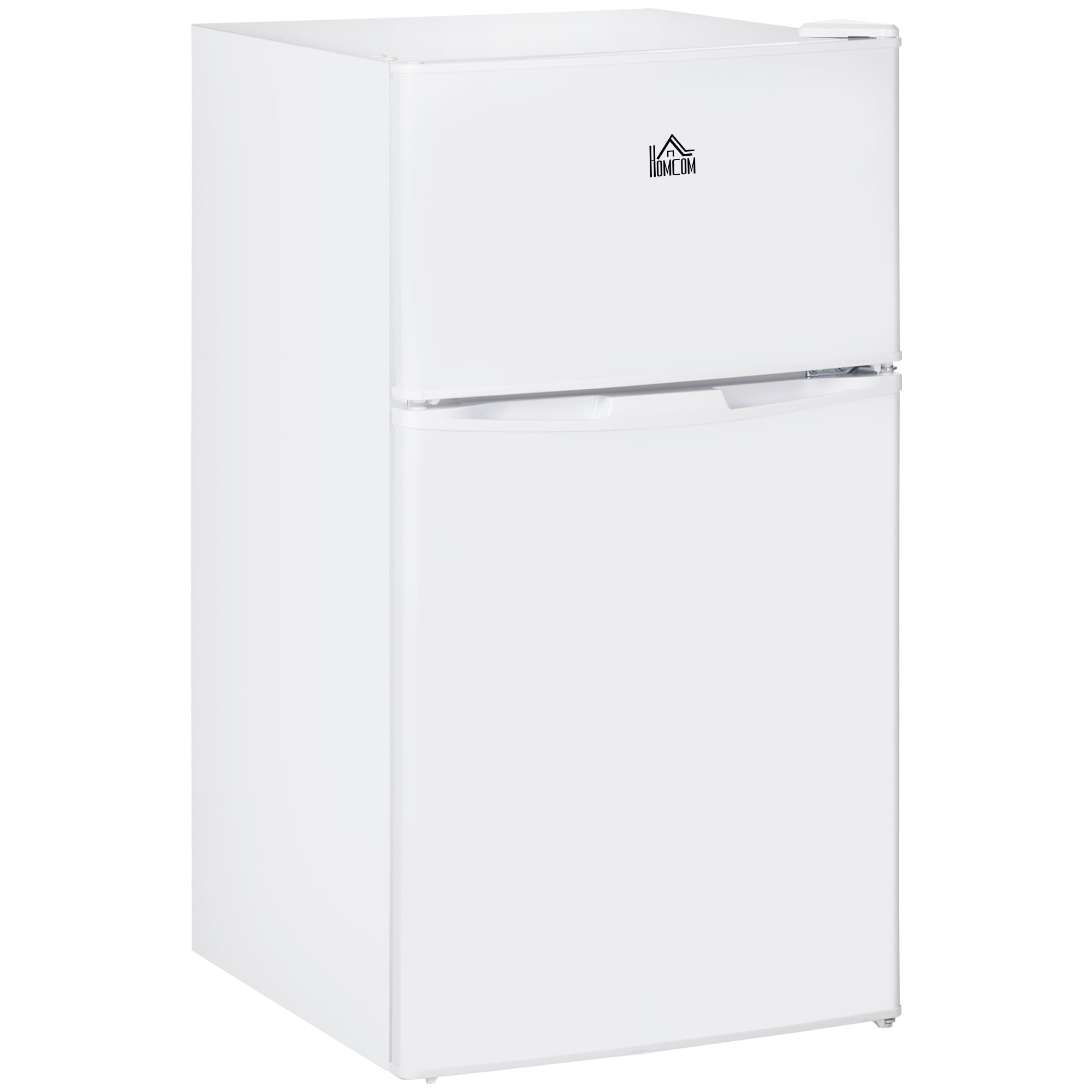 COOKCOK 3.2 Cu.Ft Mini Fridge with Freezer, Double Door with Adjustable Thermostat, Shelf for Bedroom, Dorm, Home Office, Energy Efficient, White