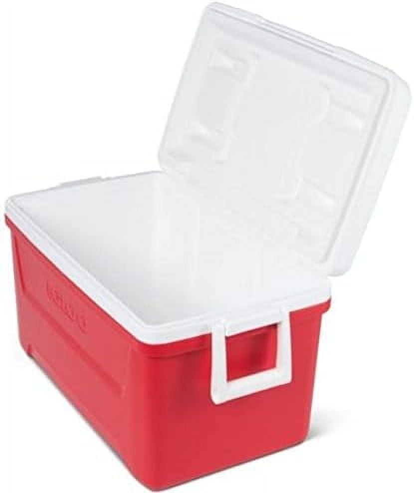 Red Heavy-Duty Portable Ice Chest Cooler with Airtight Lid