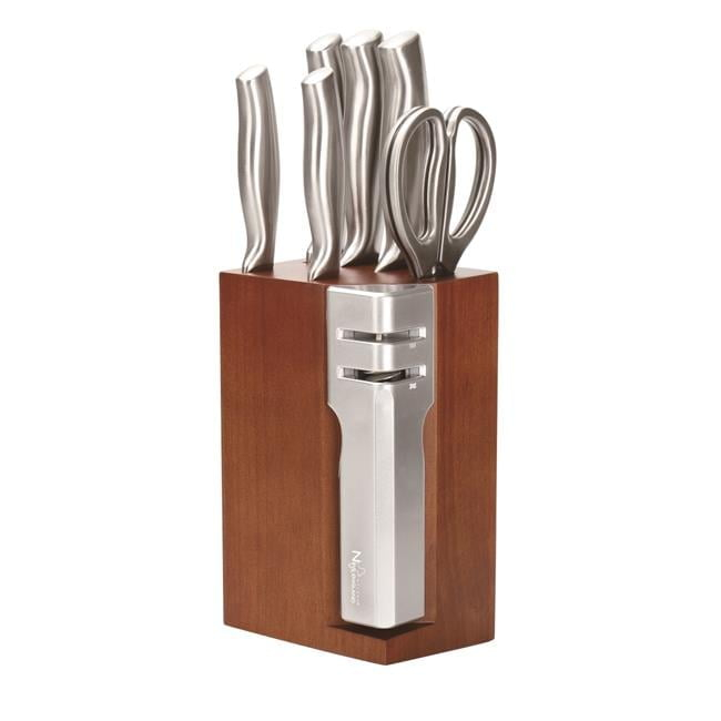 New England Cutlery New England Cutlery 7 Piece Stainless Steel Knife Block Set
