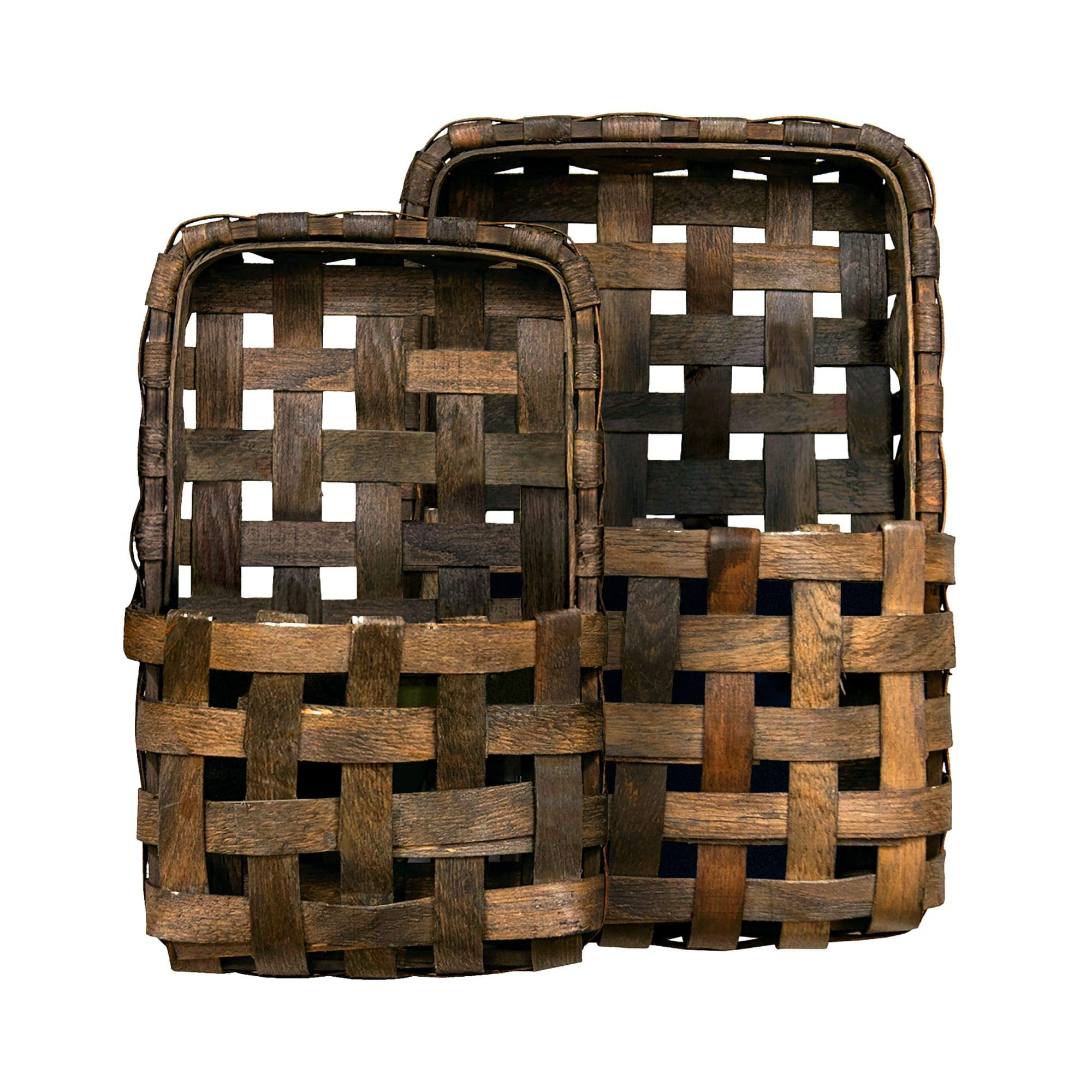 CWI Gifts Brown Tobacco Wall Pocket Baskets 2/Set, Multi