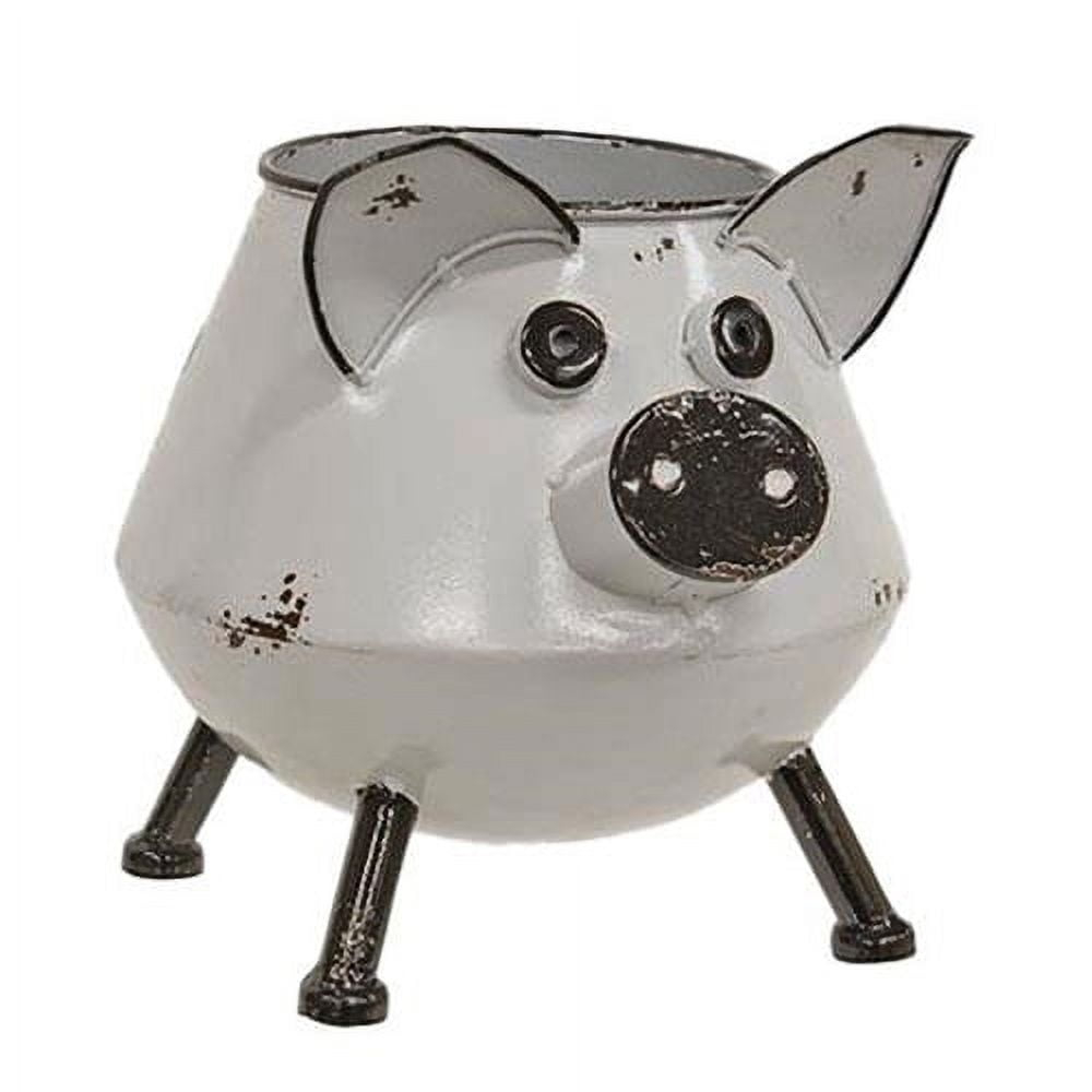 CWI Gifts Distressed Enamel Piggy Planter