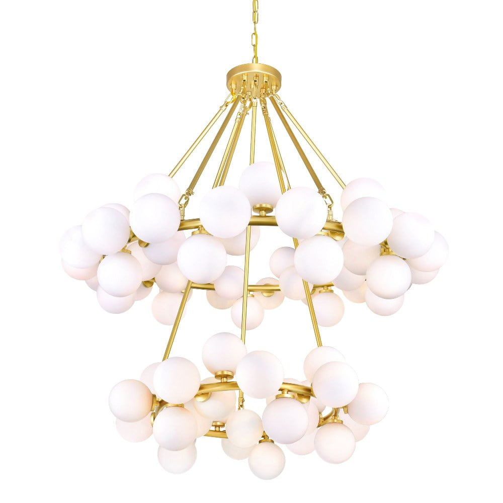 CWI Lighting Arya 70 Light Contemporary Metal Chandelier in Satin Gold