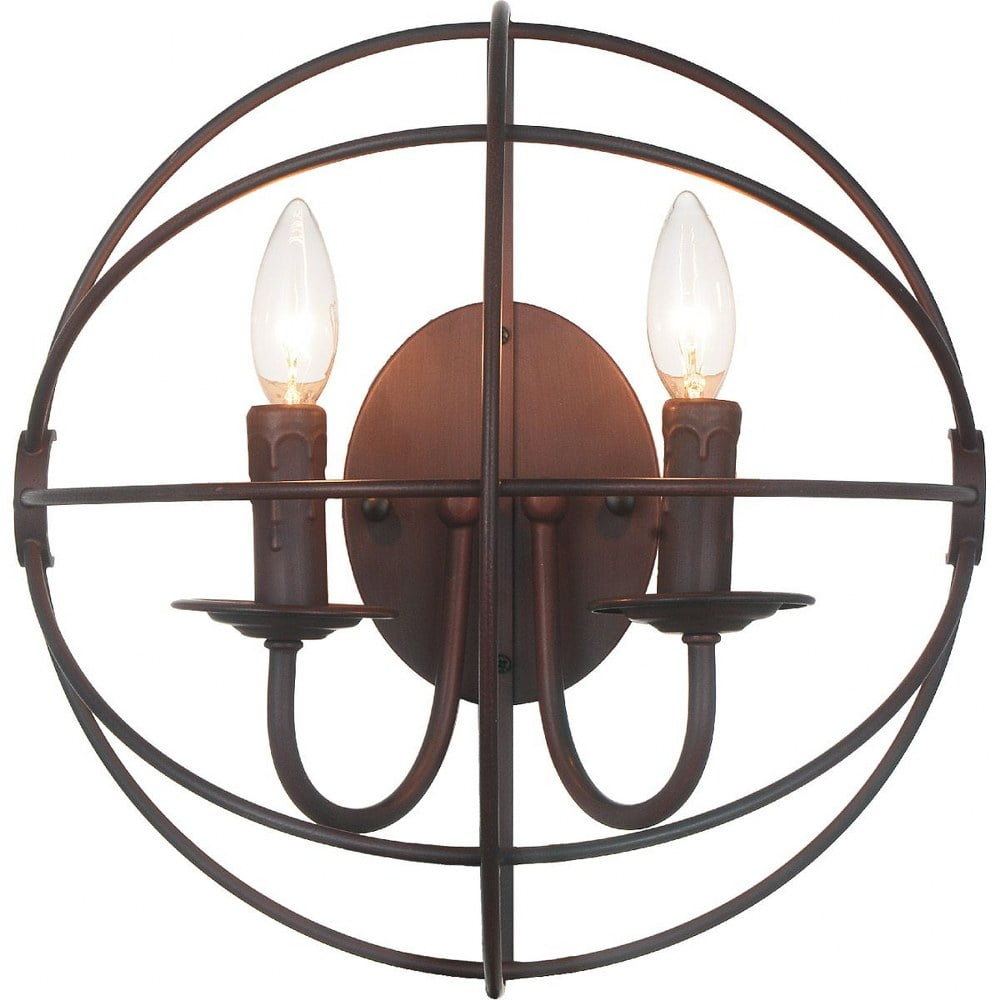 CWI Lighting Arza 2 Light Farmhouse Metal Wall Sconce in Brown