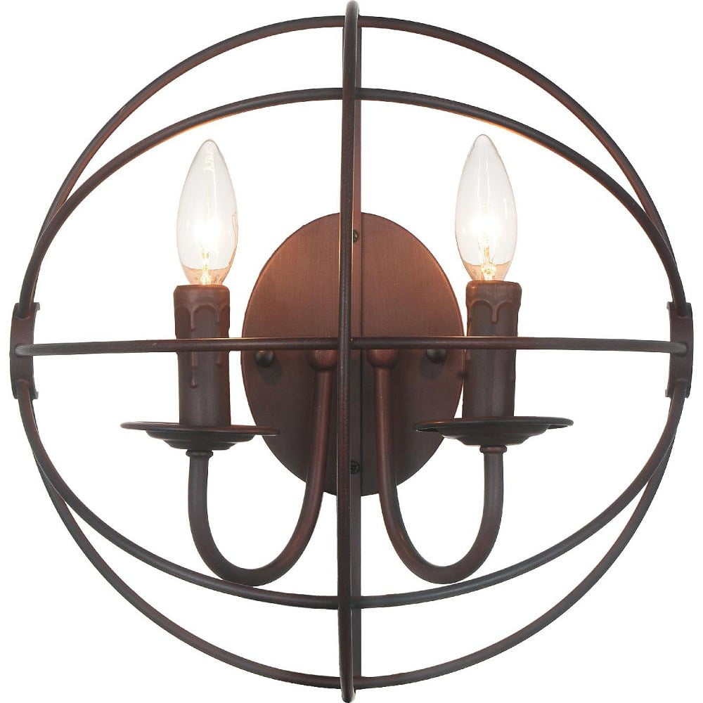 CWI Lighting Arza 2 Light Farmhouse Metal Wall Sconce in Brown