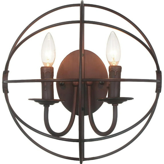 CWI Lighting Arza 2 Light Farmhouse Metal Wall Sconce in Brown