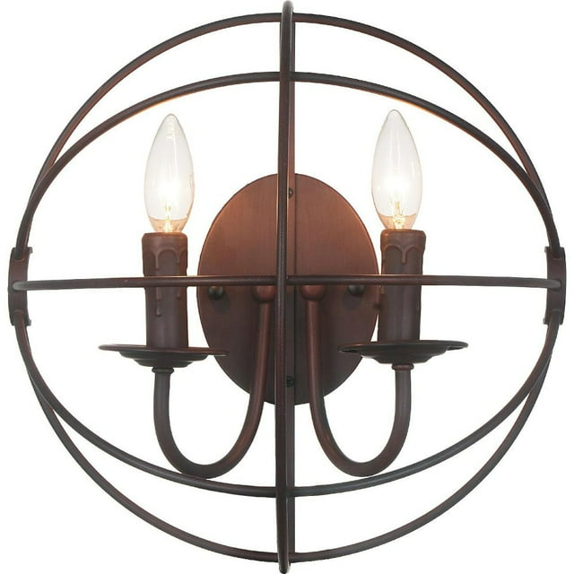 CWI Lighting Arza 2 Light Farmhouse Metal Wall Sconce in Brown