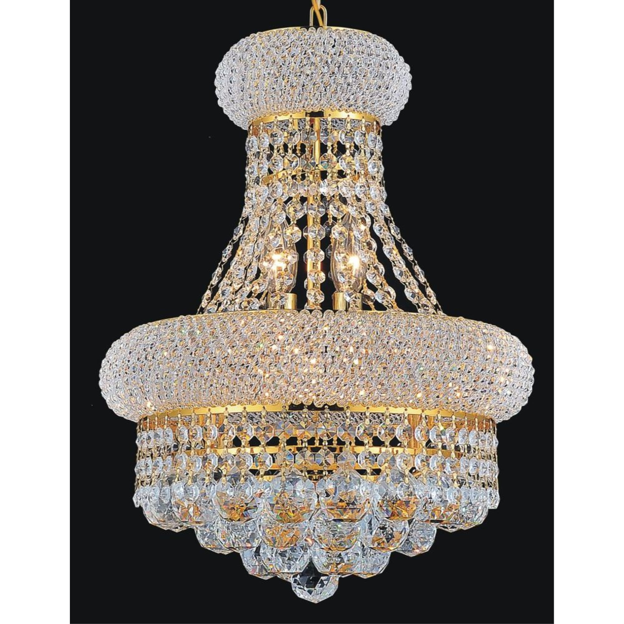 CWI Lighting Empire 6 Light Transitional Metal Chandelier in Gold