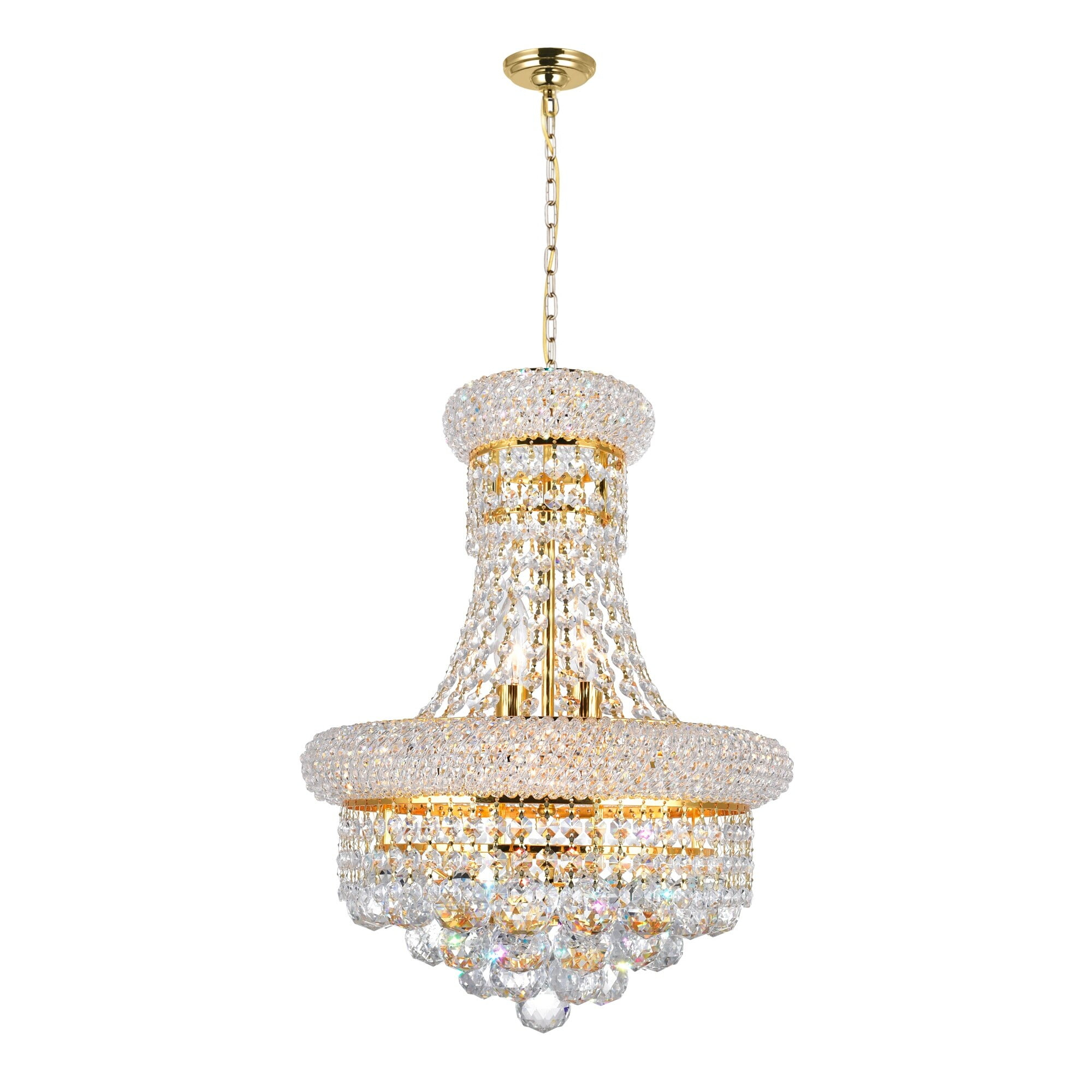 CWI Lighting Empire 6 Light Transitional Metal Chandelier in Gold