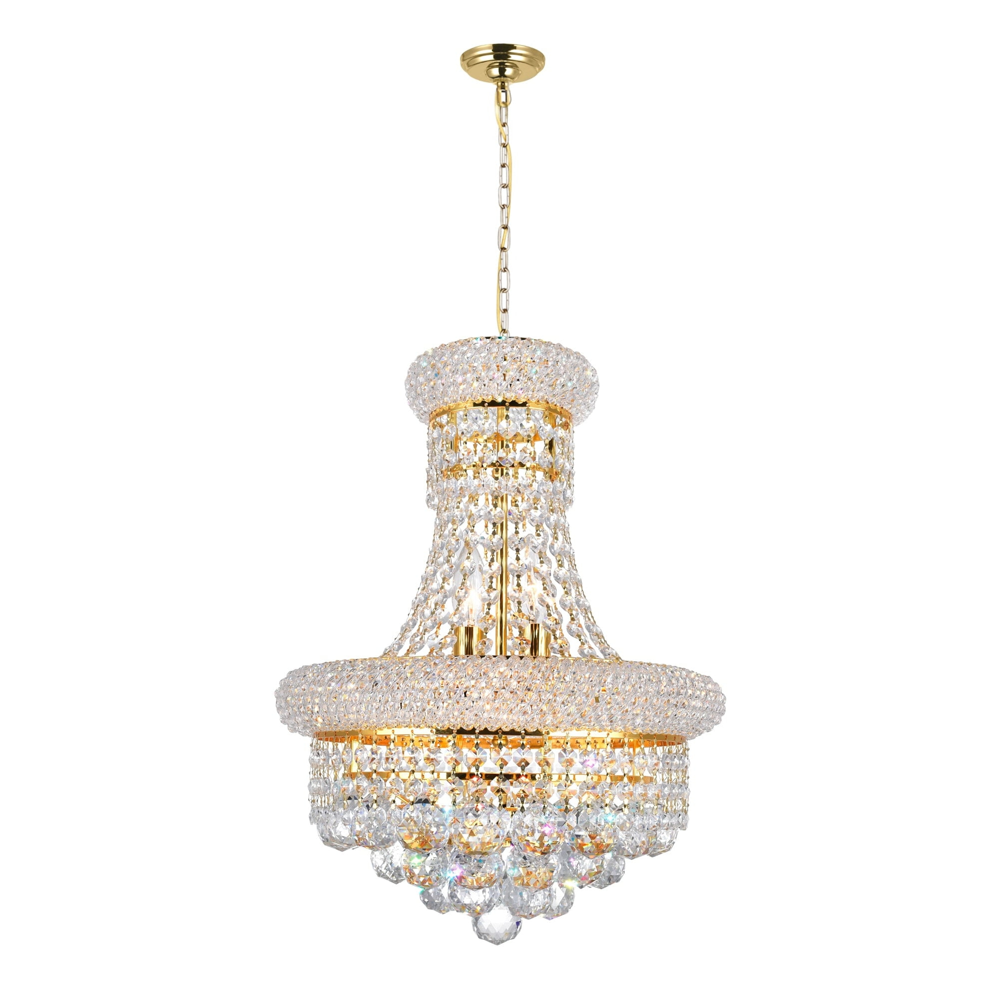 CWI Lighting Empire 6 Light Transitional Metal Chandelier in Gold