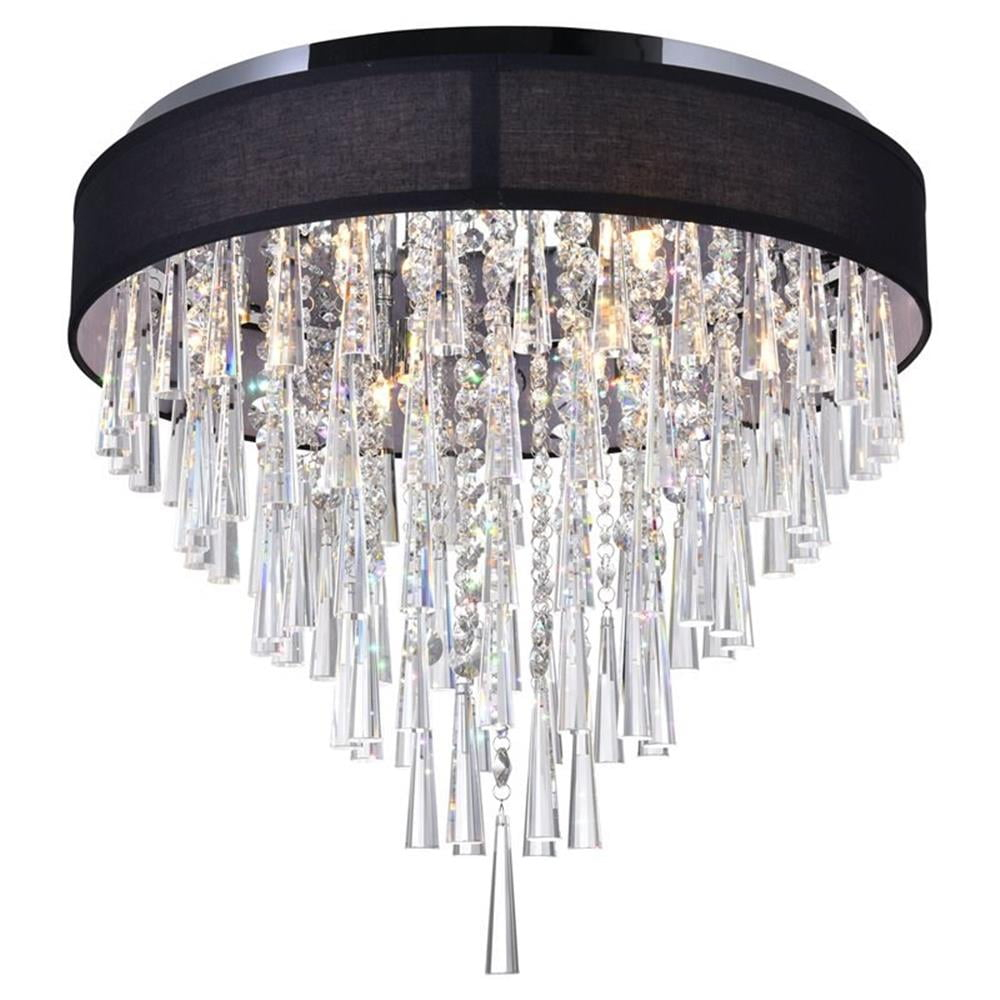 CWI Lighting Franca 8 Light Drum Shade Metal Flush Mount Light in Chrome