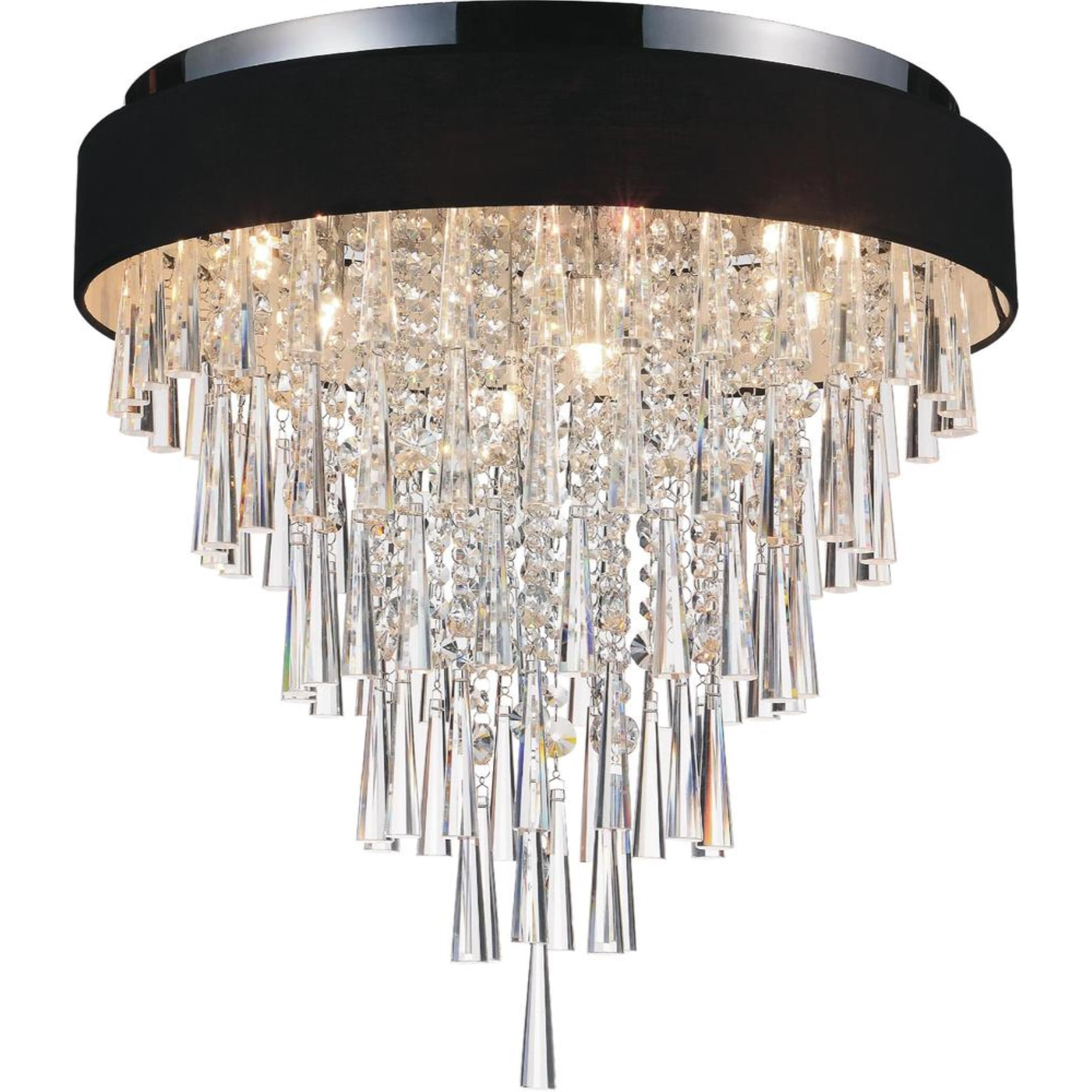 CWI Lighting Franca 8 Light Drum Shade Metal Flush Mount Light in Chrome