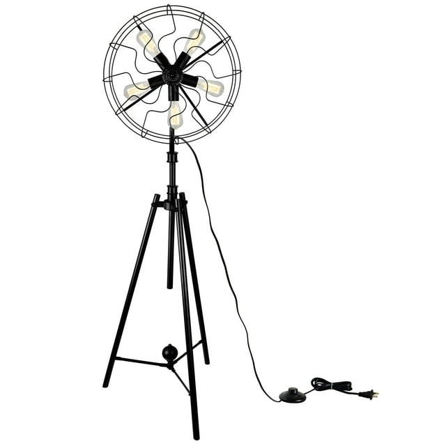 CWI Lighting Pamela 5 Light Farmhouse Metal Floor Lamp in Black