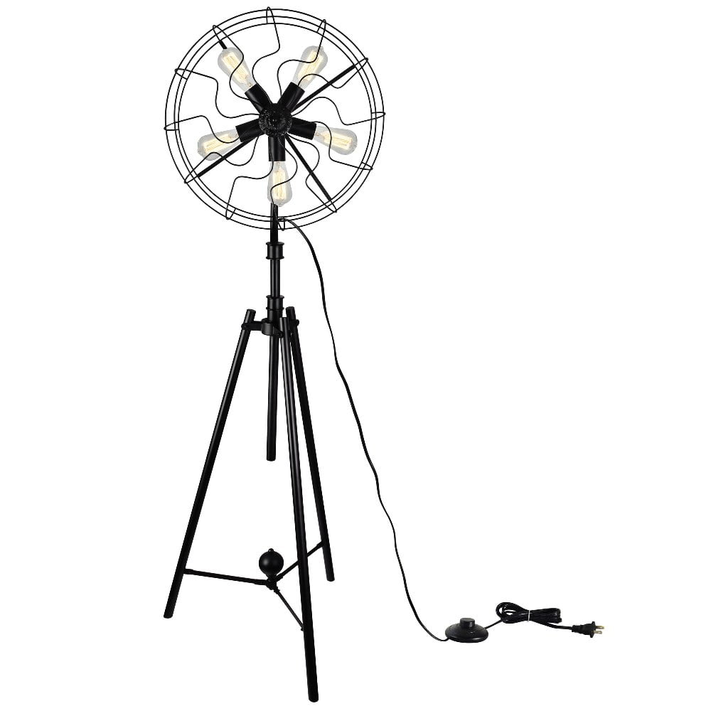 CWI Lighting Pamela 5 Light Farmhouse Metal Floor Lamp in Black