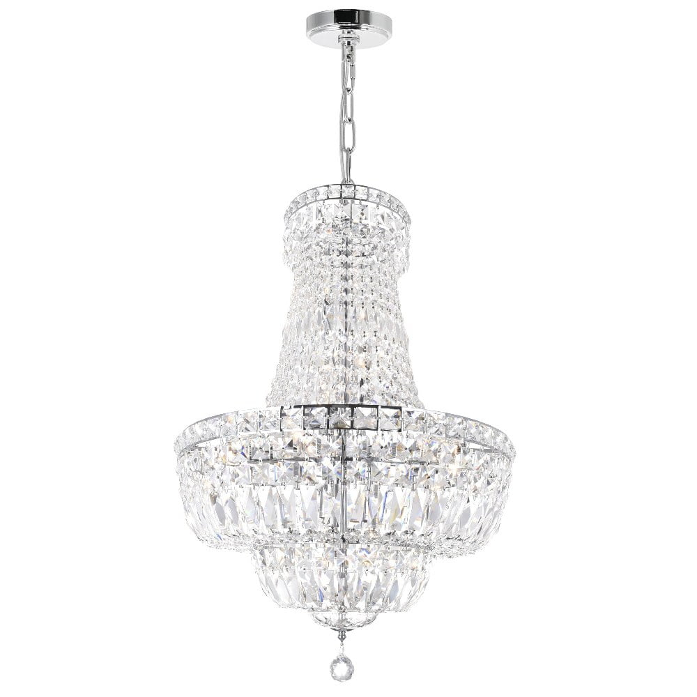 CWI Lighting Stefania 317 Light Down Transitional Metal Chandelier in Chrome