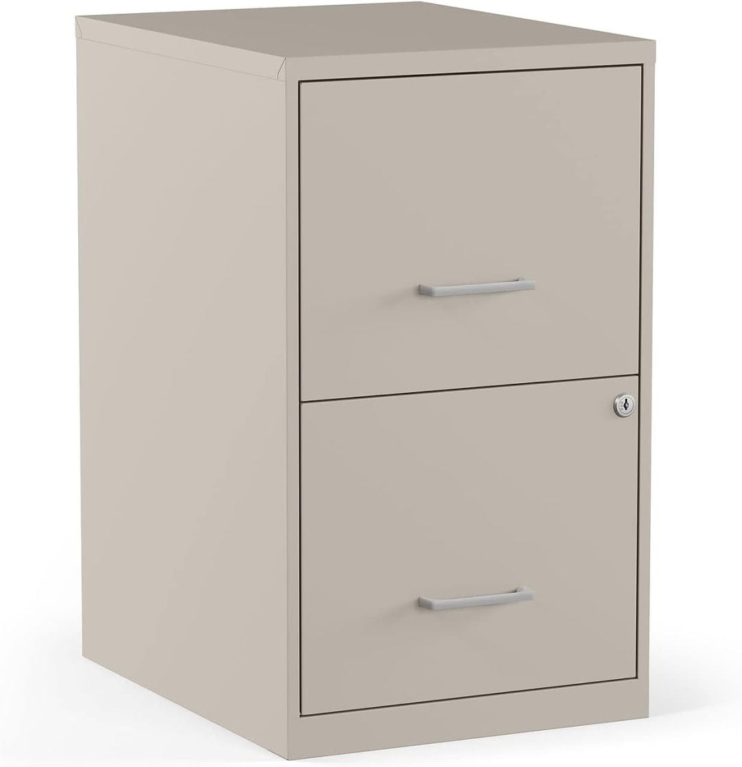 MyOfficeInnovations 2-Drawer Vertical File Cabinet Locking Letter Putty/Beige 18"D 2806662