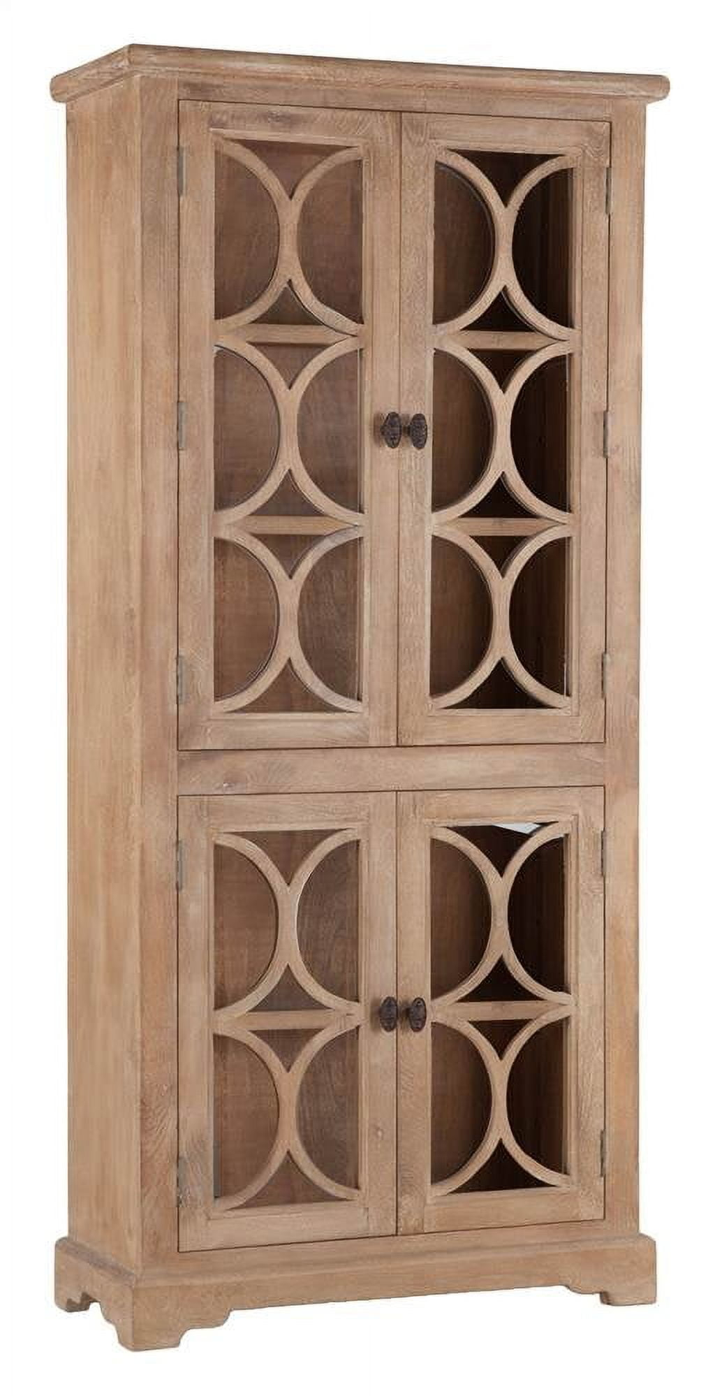 World Interiors Pengrove 38" Mango Wood/Glass Cabinet in Light Brown