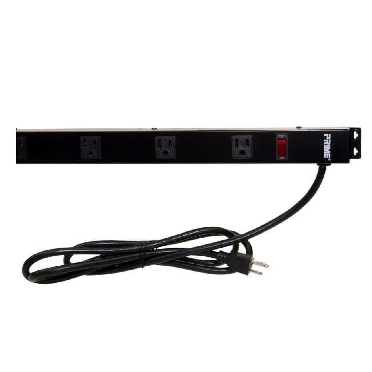 CableWholesale 51W2-32106 14 AWG 4 ft. 15A 12 Outlet Power Strip with 6 ft. Power Cord, Black