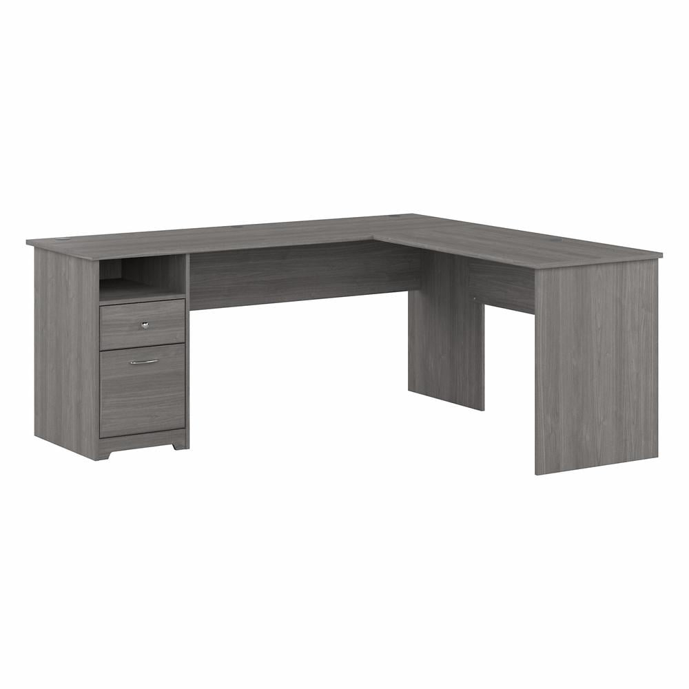 Cabot 72W L Shaped Computer Desk with Drawers in Modern Gray - Engineered Wood