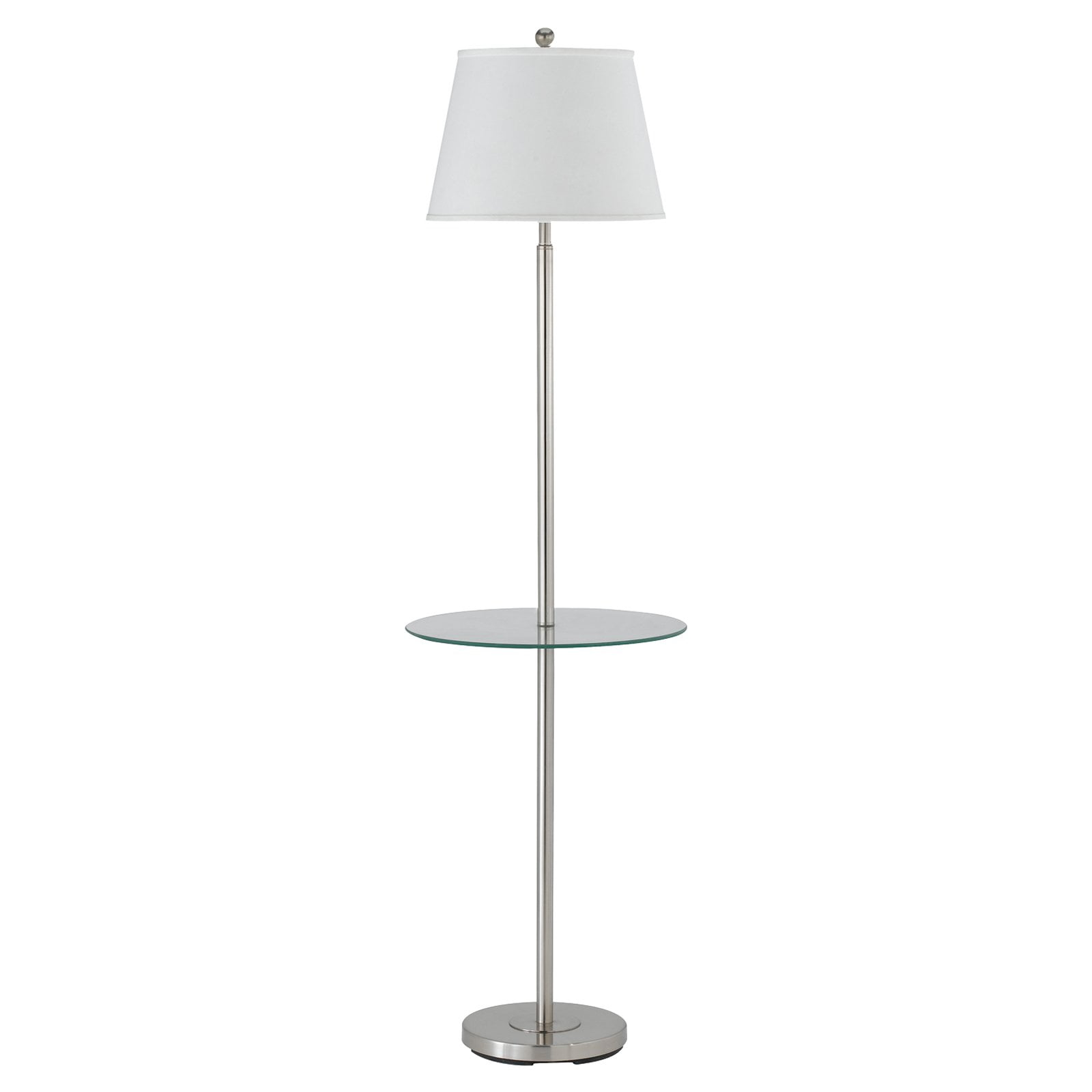 Cal Lighting Andros 17" Durable Metal Floor Lamp with Glass Tray in Silver