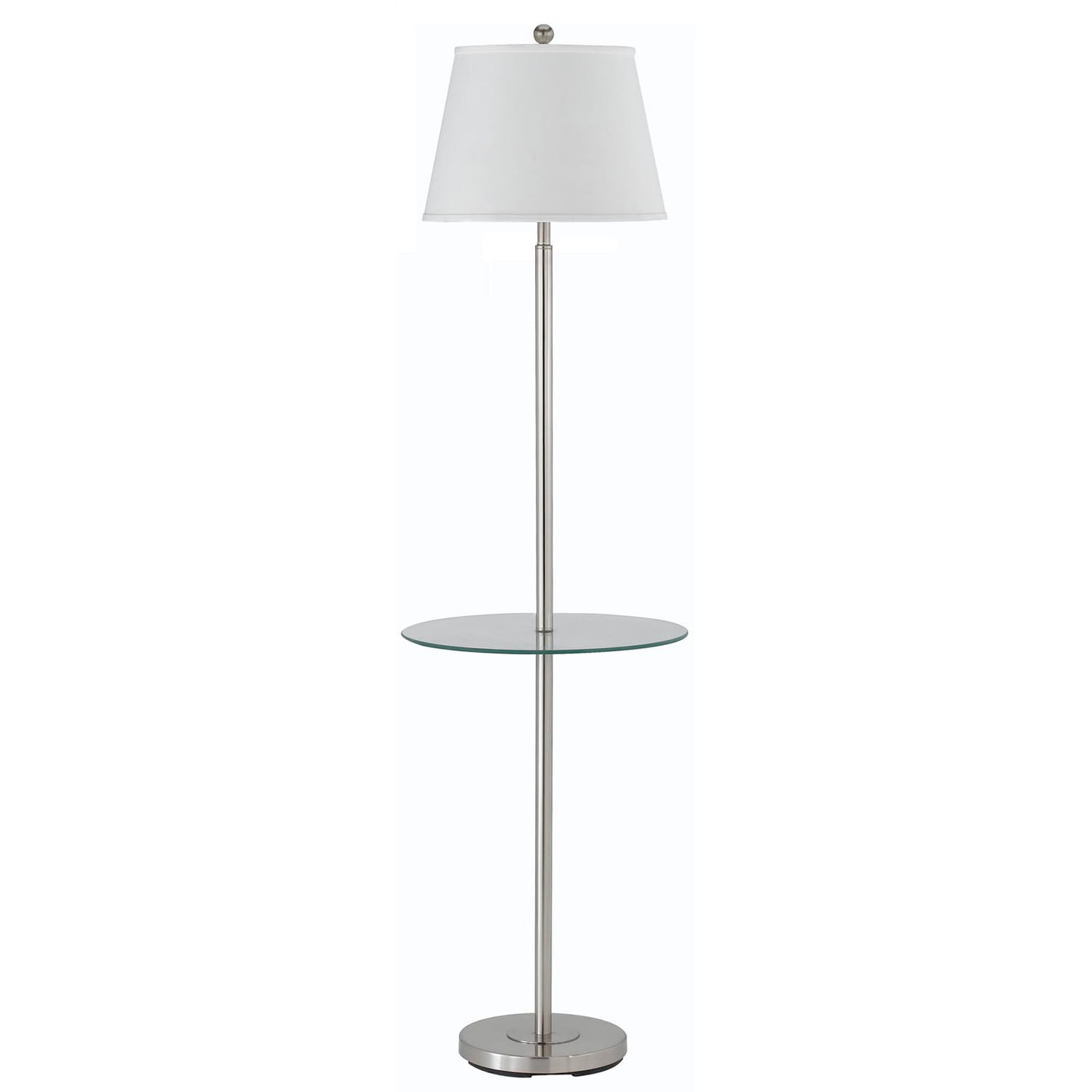 Cal Lighting Andros 17" Durable Metal Floor Lamp with Glass Tray in Silver