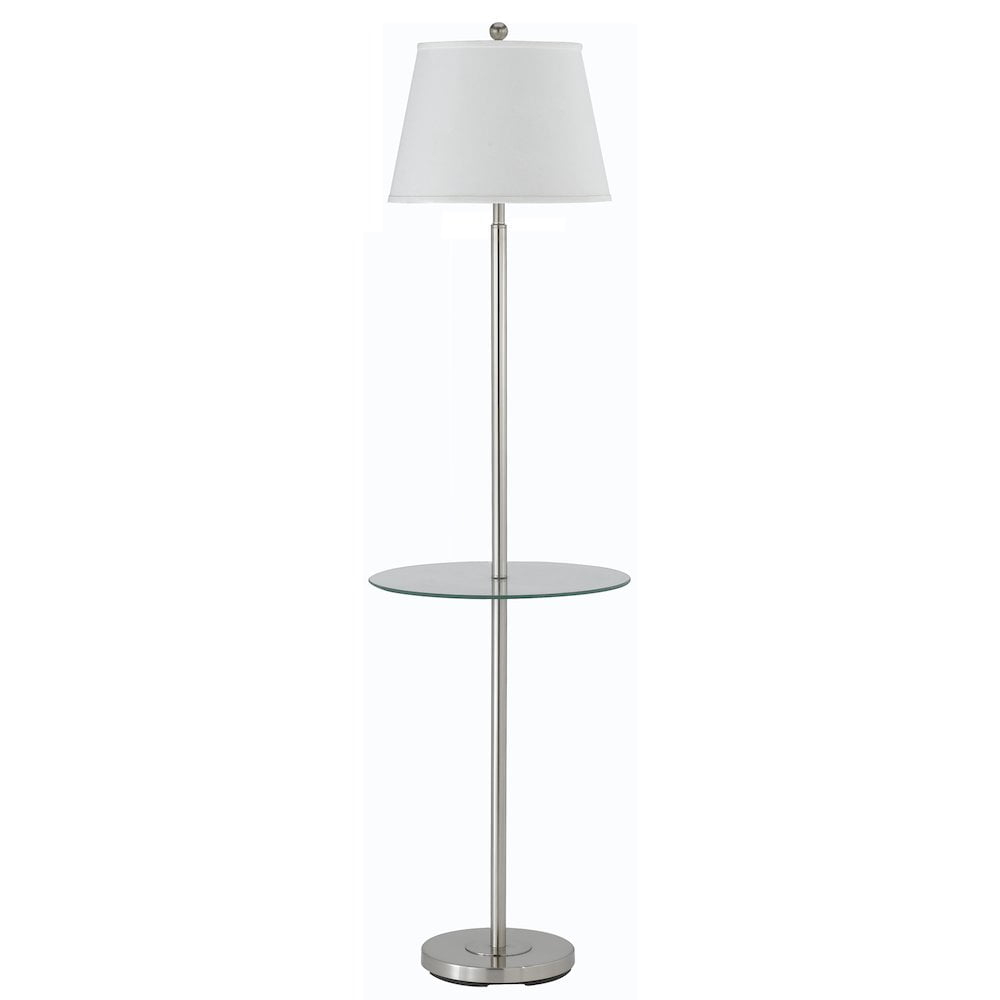 Cal Lighting Andros 17" Durable Metal Floor Lamp with Glass Tray in Silver