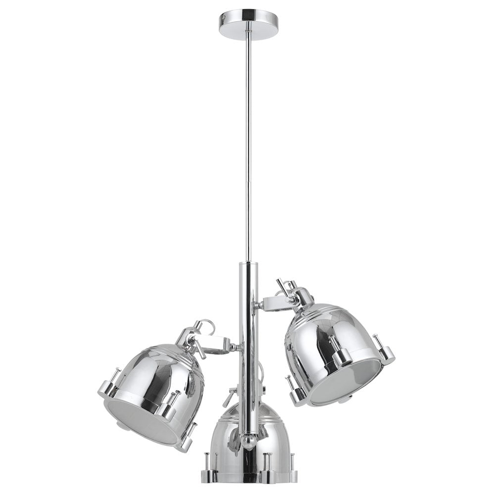 60W x 3 Hubble 3 light chandelier-Color:Chrome,Finish:Chrome,Material:Metal,Shape:Round,Style:Transitional,Wattage:60WX3