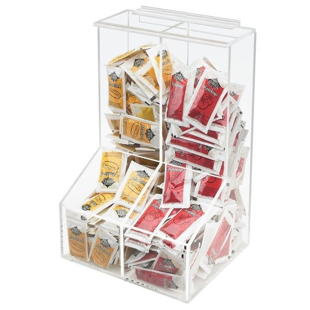 925 Divided Condiment Organizer, 8.5" Width x 4" Diameter x 12" Height, Clear