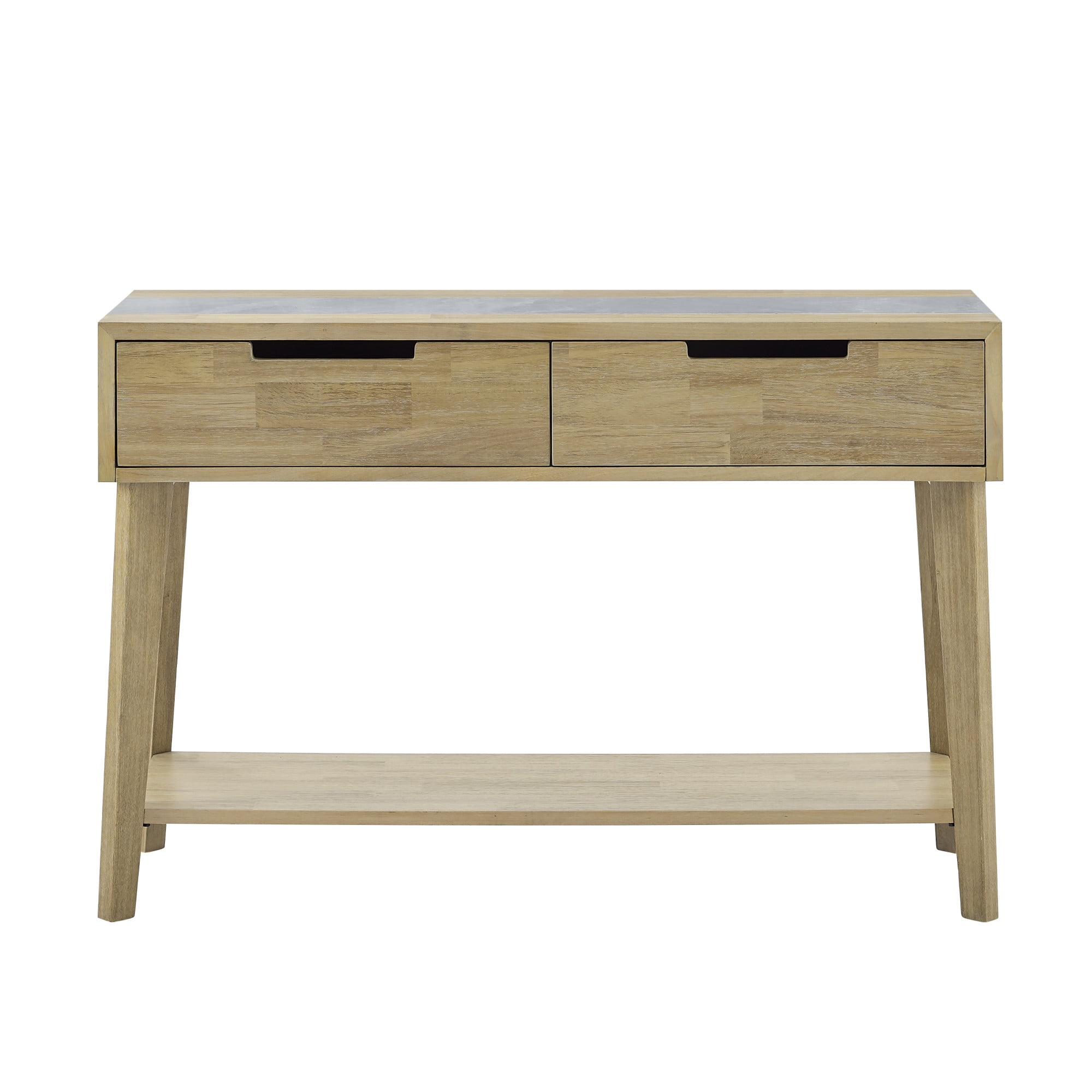 Calgary Natural Finish with Gray Stone Sofa Table