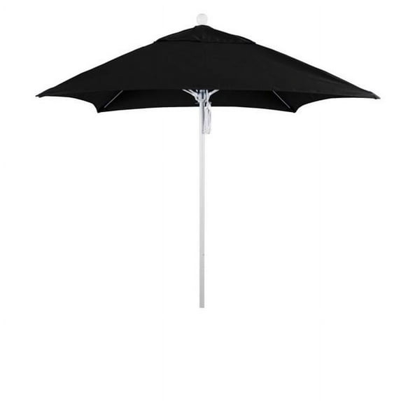 California Umbrella Venture 6' White Market Umbrella in Black