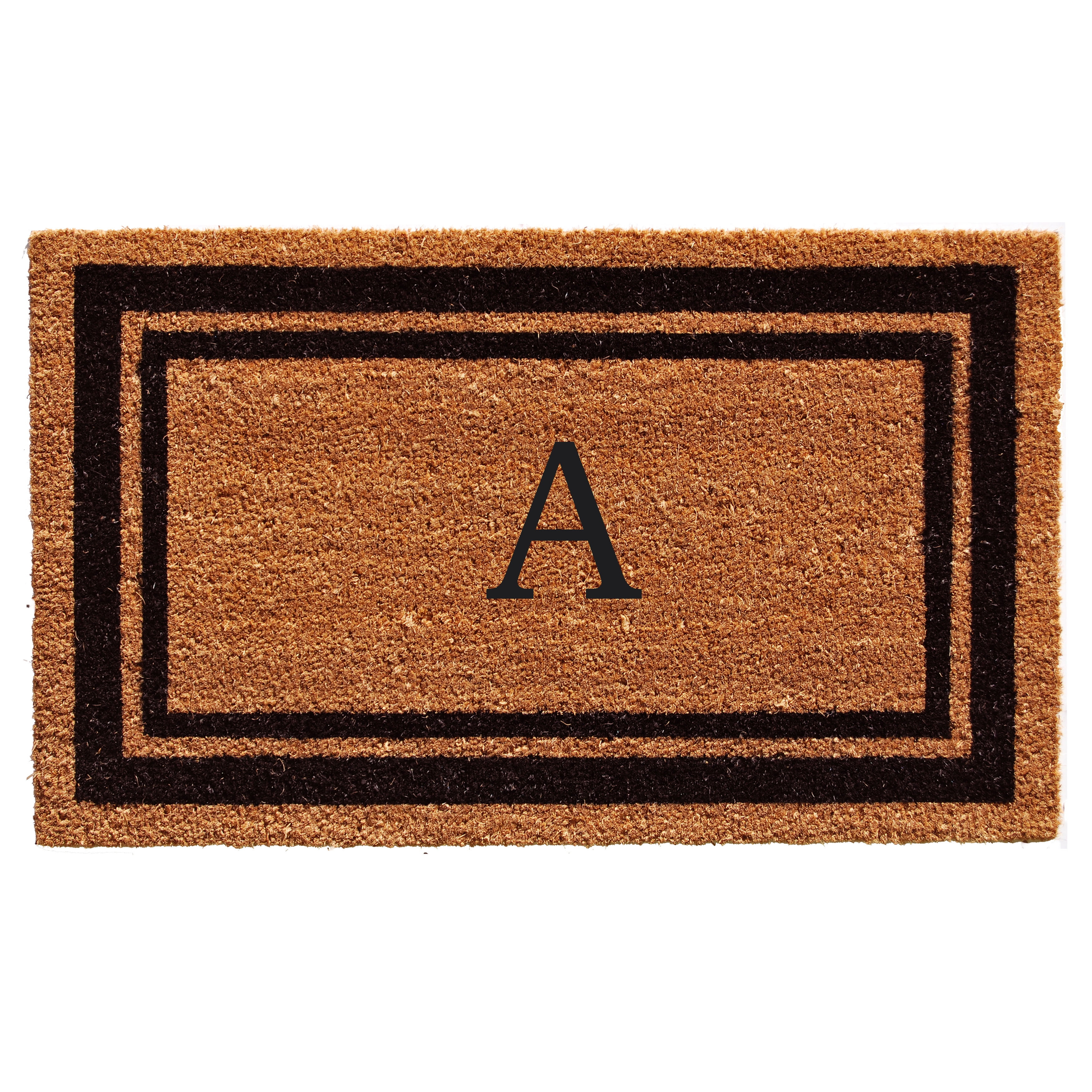 Calloway Mills Black Border 24" x 36" Monogram Outdoor Doormat (Letter A)