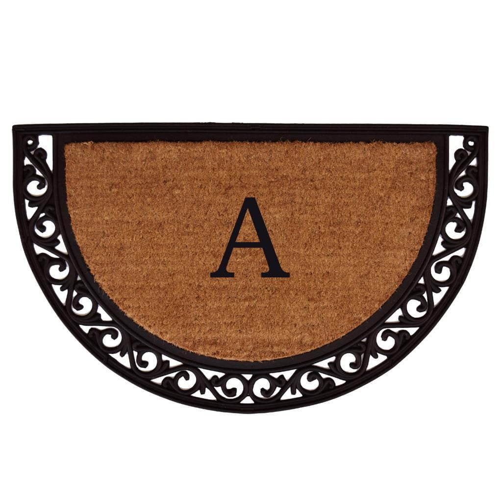 Calloway Mills Ornate Scroll Monogram Outdoor Doormat 18" x 30" (Letter R)