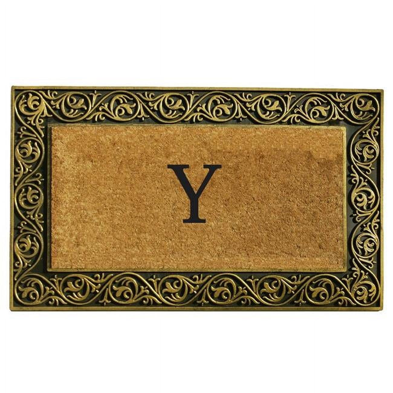 Calloway Mills Prestige Gold Monogram Outdoor Doormat 18" x 30" (Letter Y)