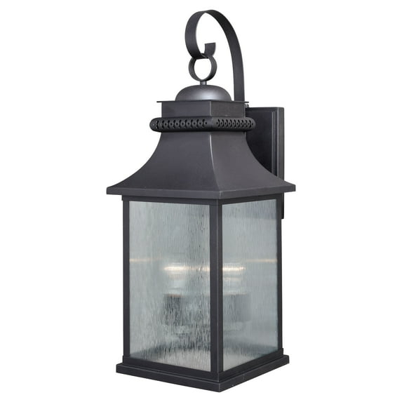 Vaxcel Cambridge 3 Light Dusk to Dawn Bronze Outdoor Wall Lantern Clear Glass