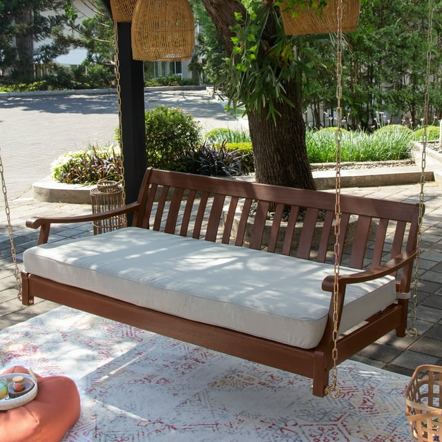 Cambridge Casual  Como Mahogany Outdoor Swing Daybed with Cushion