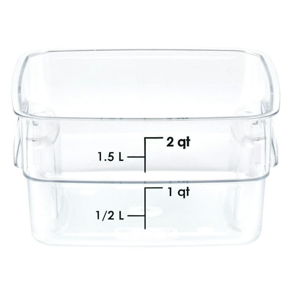 Cambro CamSquares FreshPro Series Food Storage Container, 2 Qt - 7 1/2"L x 7 1/2"W x 3 9/10"H