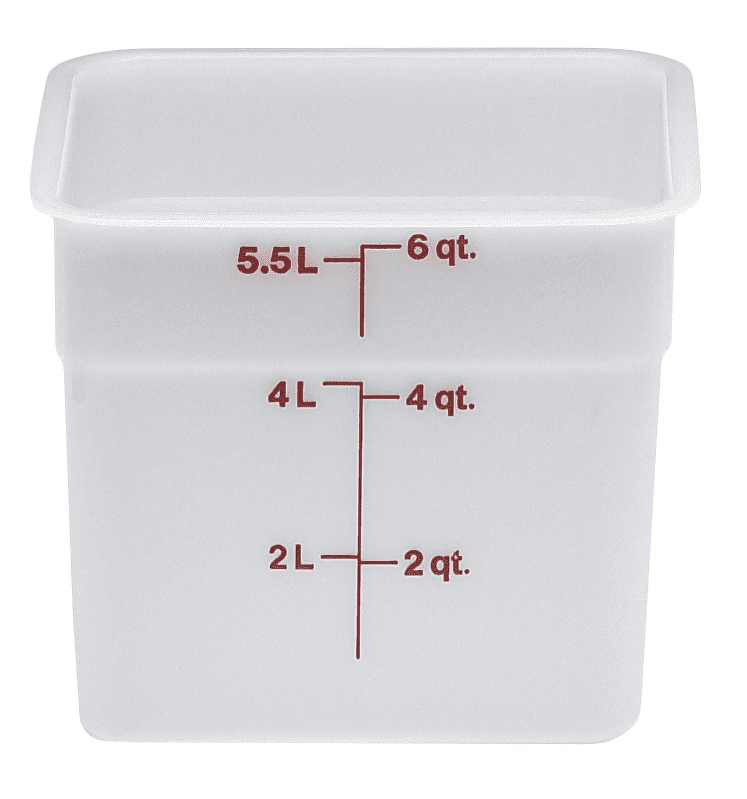6-Quart White Polyethylene Food Storage Container