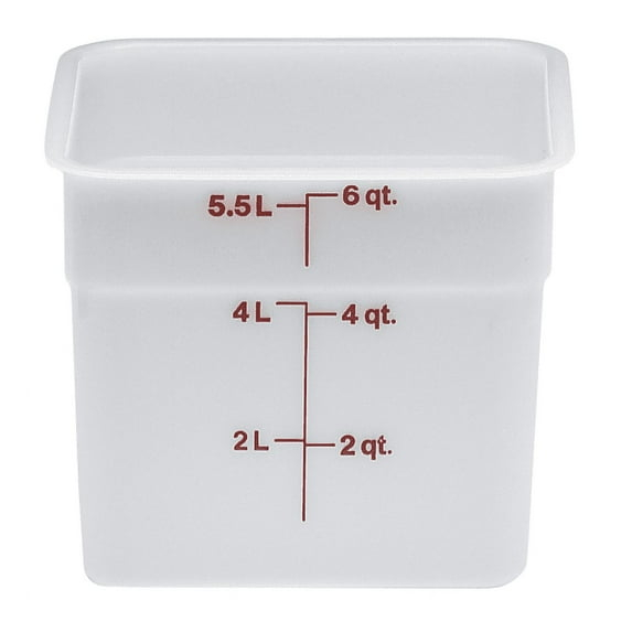 6-Quart White Polyethylene Food Storage Container