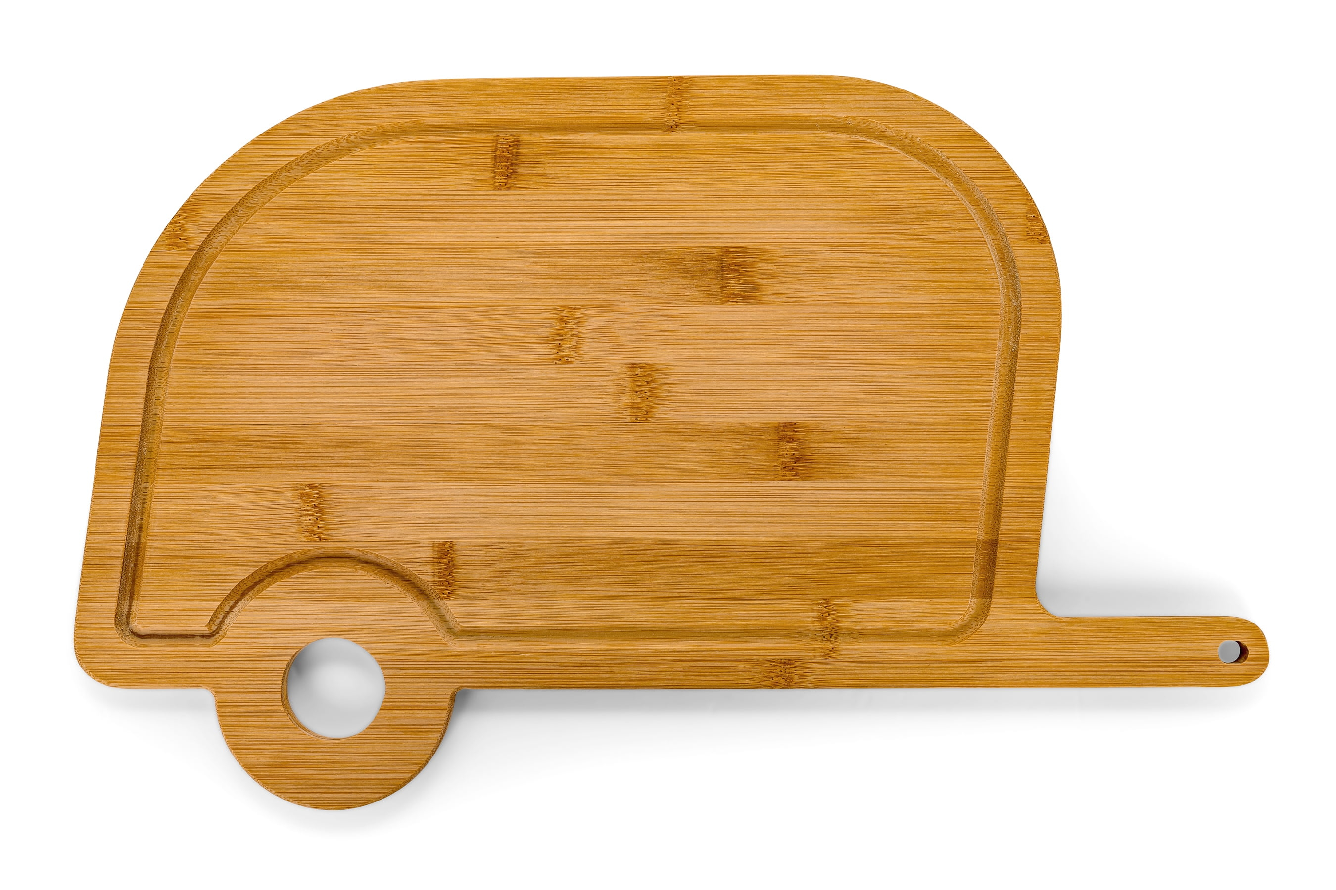 Camco Life Is Better at the Campsite Camper/RV Shaped Cutting Board | 17.25" (H) x 10.10" (W), Bamboo, Brown (53089)