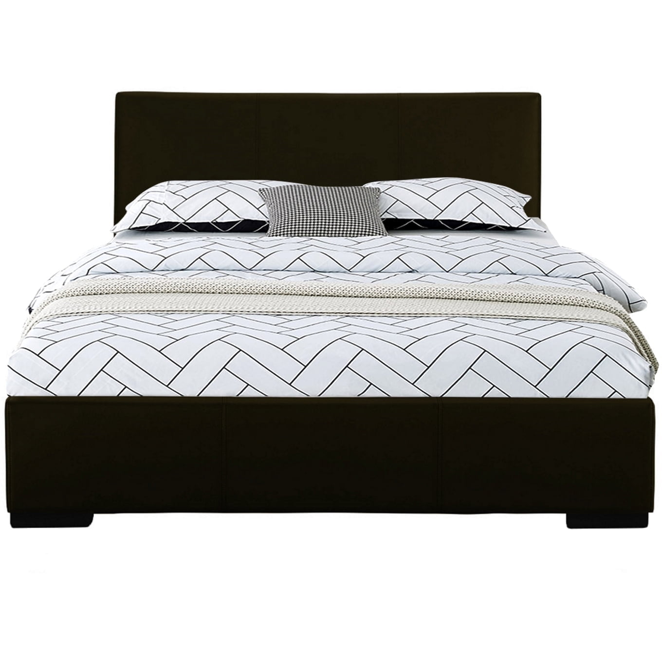 Camden Isle Abbey Platform Bed | Upholstered | Low Profile | King, Black