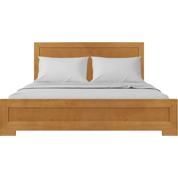 Camden Isle Oxford Platform Bed | Paneled Headboard | Low Profile | Full, Oak