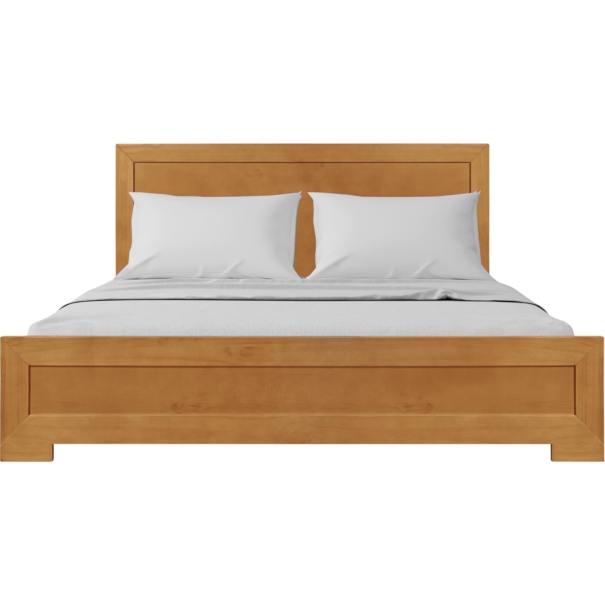 Camden Isle Oxford Platform Bed | Paneled Headboard | Low Profile | King, Oak