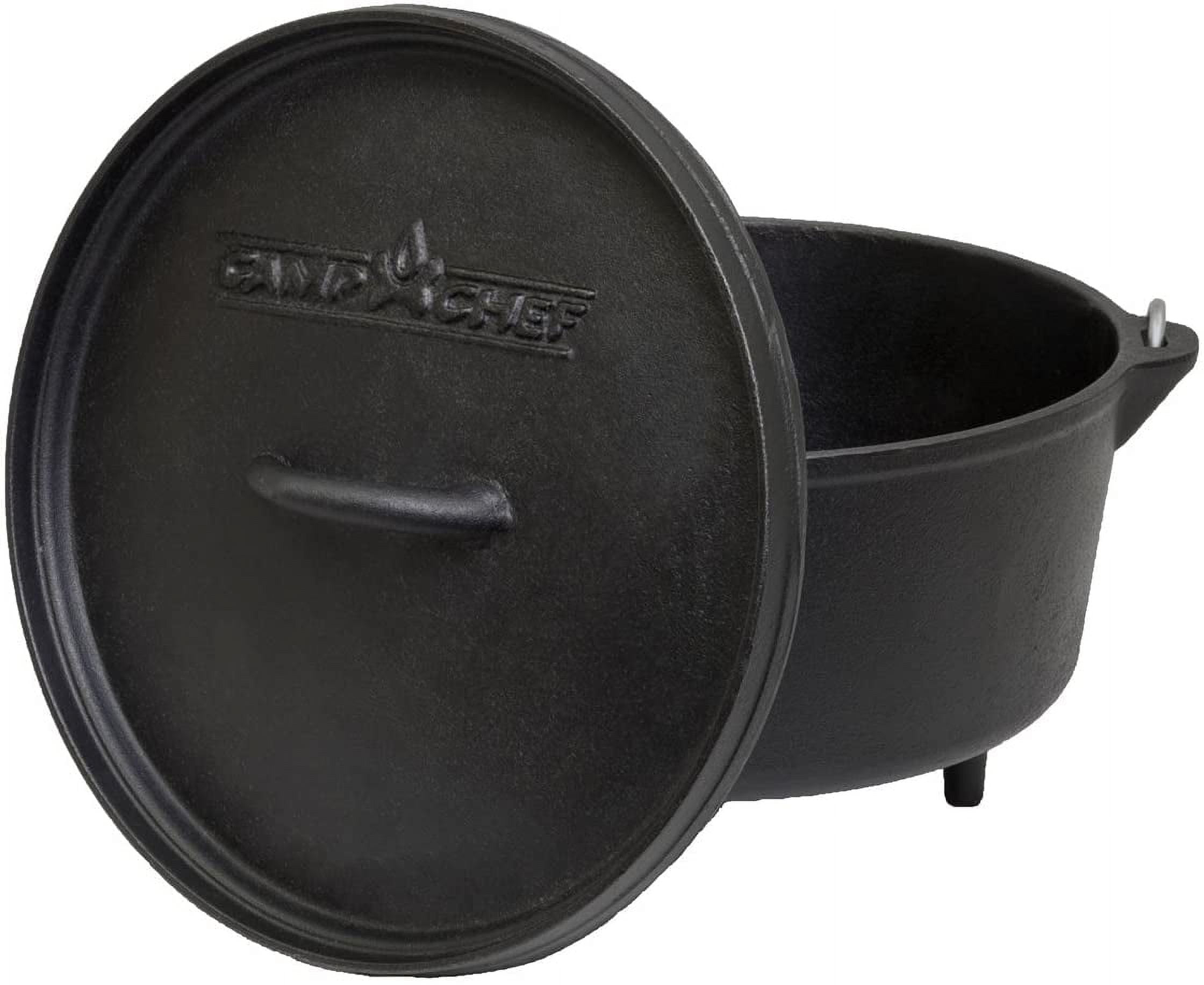 Camp Chef 5 Quart 10" Classic Deep Dutch Oven, Pre Seasoned Cast Iron, SDO10D