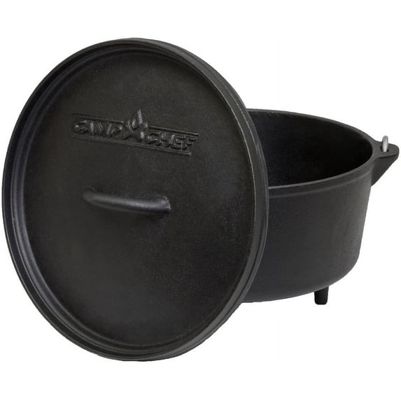 Camp Chef 5 Quart 10" Classic Deep Dutch Oven, Pre Seasoned Cast Iron, SDO10D