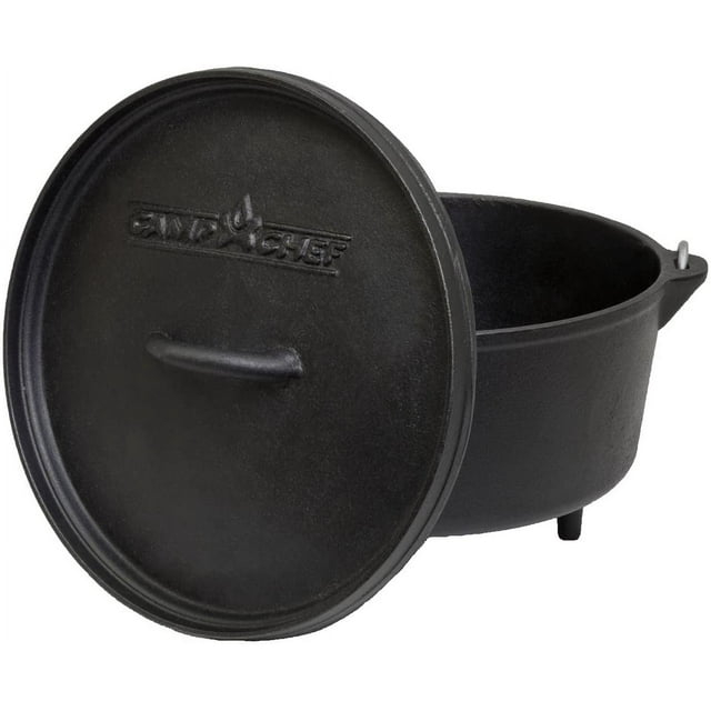 Camp Chef 5 Quart 10" Classic Deep Dutch Oven, Pre Seasoned Cast Iron, SDO10D