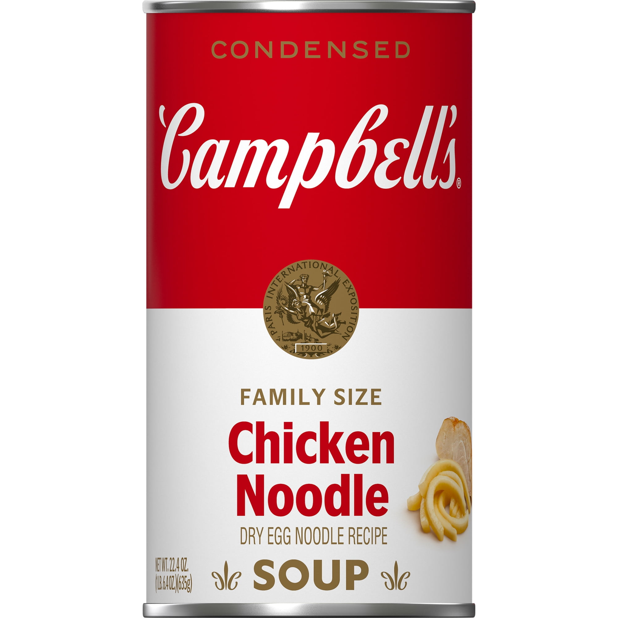 Campbell’s Condensed Chicken Noodle Soup Dry Egg Noodle Recipe, 22.4 oz Family Size Can